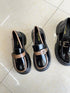 Buckle Straps Decor Thick Soled Round Toe Shoes